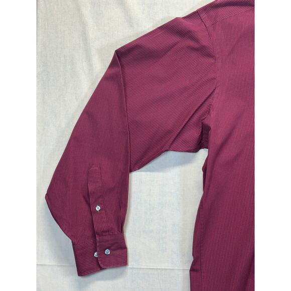 Tommy Hilfiger Tailored in Hong Kong Red Check Button Down Shirt Size 16 34/35 - Picture 9 of 12